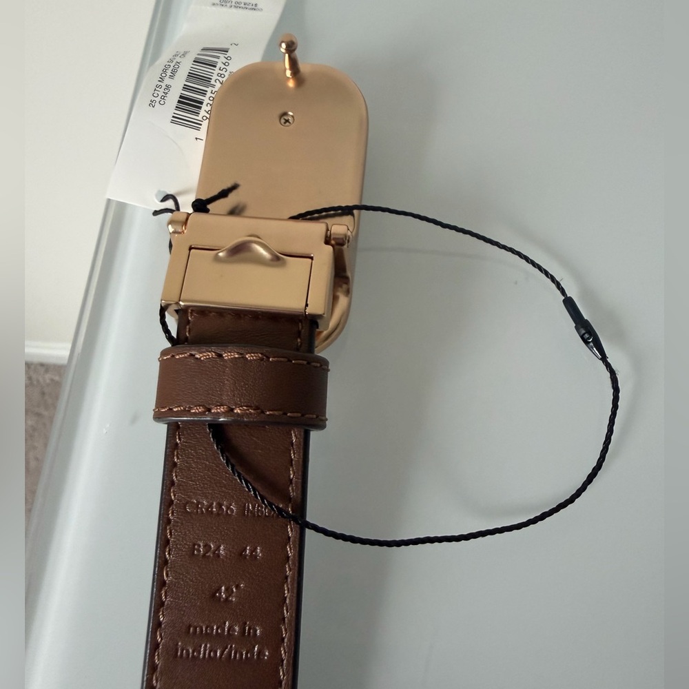 Coach Brown Monogram Buckle Leather Belt - Picture 5 of 5